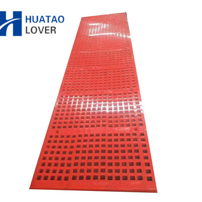 Customized Red 5-50mm Aperture Polyurethane Screen Panel with Embedded Steel Frame