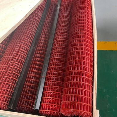3mm Square Red Color PU Coated Tufflex Screen For Dewatering Mining Iron Ore Sand Stone