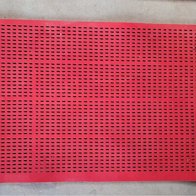 8mm Anti-Clog Rubber Screen Mat with Rectangular Holes for Dry Wet Screening