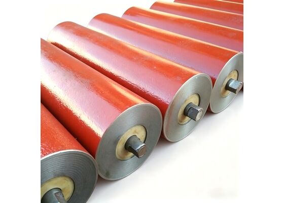 Mining Return Roller Rubber Coated Self Cleaning Coal Conveyor Equipment Part