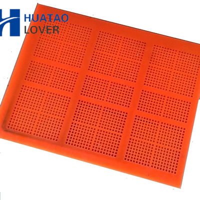 Yellow 0.125mm Aperture Polyurethane Screen Panel with Steel Frame for Fine Sand Dewatering