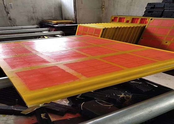 0.125mm aperture Red Polyurethane Dewatering Screen Panel with Rose Nail Connection