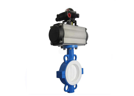 Válvula borboleta pneumática de aço inoxidável de ferro dúctil a vácuo DN40