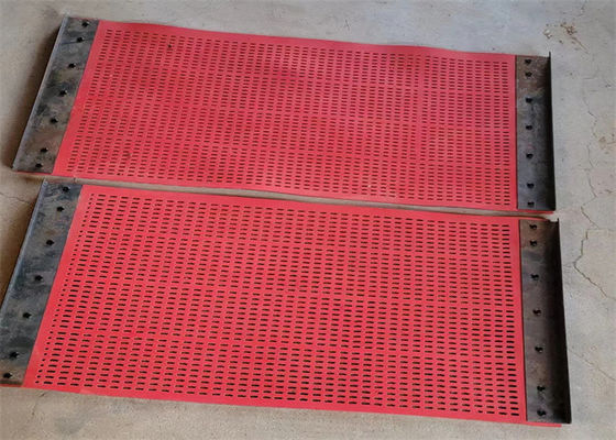Painel de tela de borracha vibratória com furo redondo de 8 mm de espessura e autolimpeza com instalação de gancho