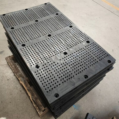 Painel de tela de borracha de alta resistência ao desgaste 40x8mm com estrutura de aço para peneiras vibratórias industriais