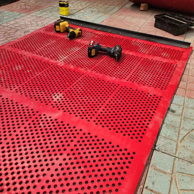 Painel de tela de borracha autolimpante de 1m de largura e 6mm de espessura com furos de 3mm para separação de materiais finos