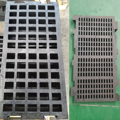 Painel de tela de borracha anti-entupimento HUATAO de 30 mm de espessura 305×305 mm, dureza Shore 40-60, para desidratação de carvão