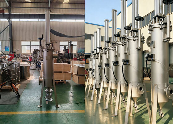 Filtro autolimpante tipo raspador pneumático automático para indústria química