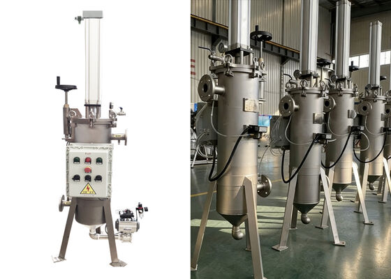 Filtro autolimpante tipo raspador pneumático automático para indústria química