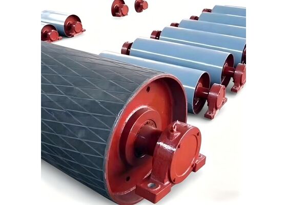 Rolo de borracha de suporte do transportador de disco para manuseio de materiais a granel