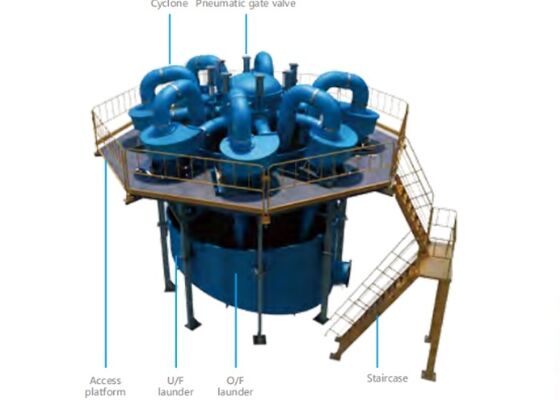 Separador de hidrociclone de mineração com forro cerâmico para separação de partículas finas de minério de cobre