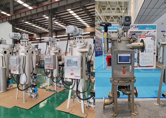 Filtros raspadores com autolimpeza automática filtram as partículas menores até os maiores detritos