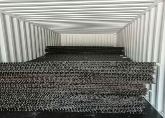 Rede de arame de aço manganês de alta tração resistente à abrasão para aplicações de triagem de minerais